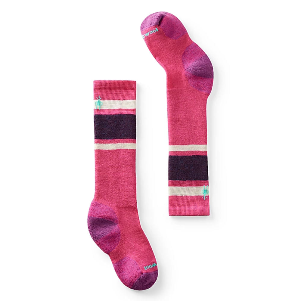 Kids'WintersportFullCushionStripeOTCSocks.-Color-POWER PINKSize-XS