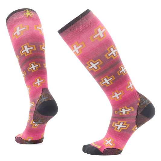 Women's Ski Paths Crossed Print OTC Socks _Yes_Color--Size-