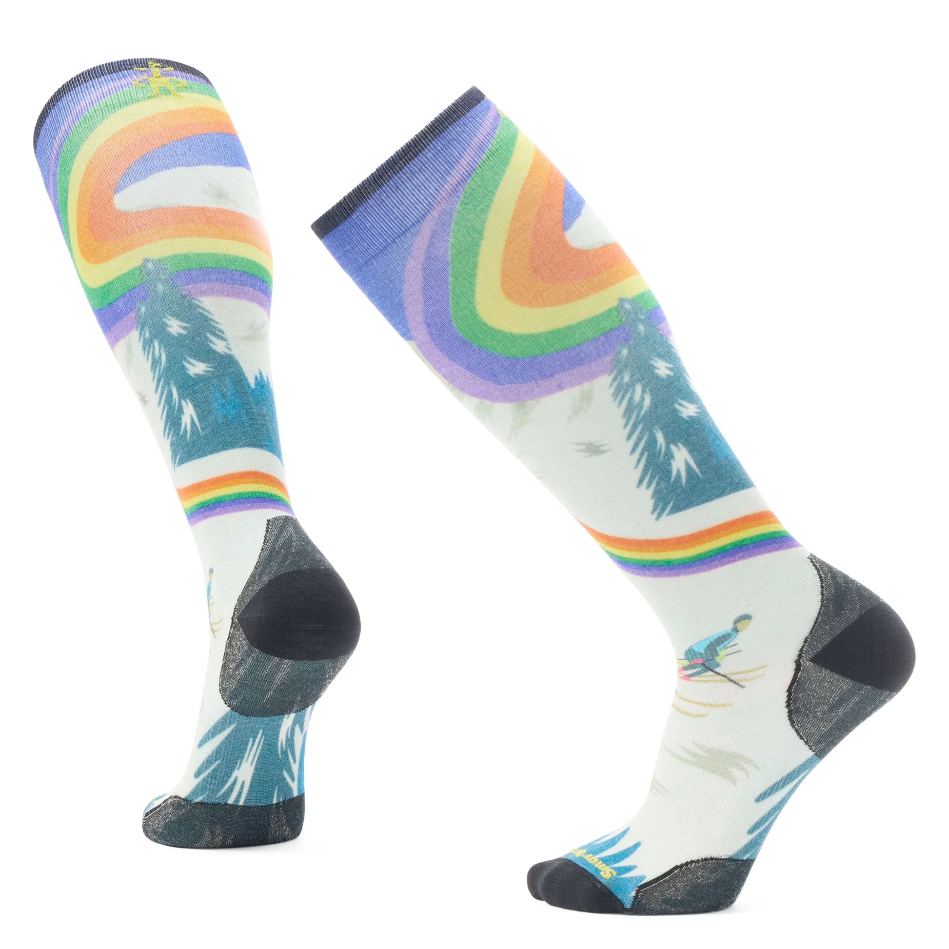 Ski Rainbow Trails Print Over The Calf Socks _Yes_Color--Size-