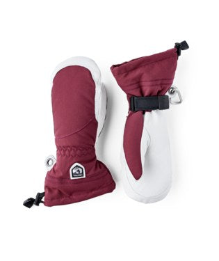 hestra heli ski women’s mitts-color-bordeaux/off white