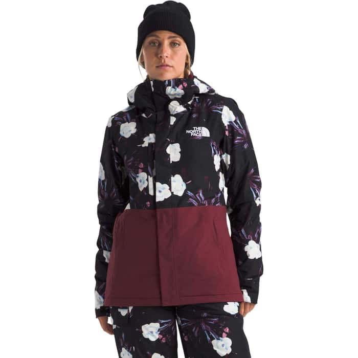 the north face freedom insulated women’s jacket-color-tnf black winter flowers print/alpine plum